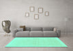 Machine Washable Solid Turquoise Modern Area Rugs in a Living Room,, wshabs1559turq