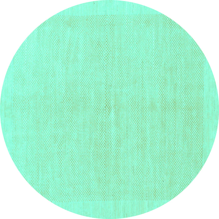 Round Solid Turquoise Modern Rug, abs1559turq