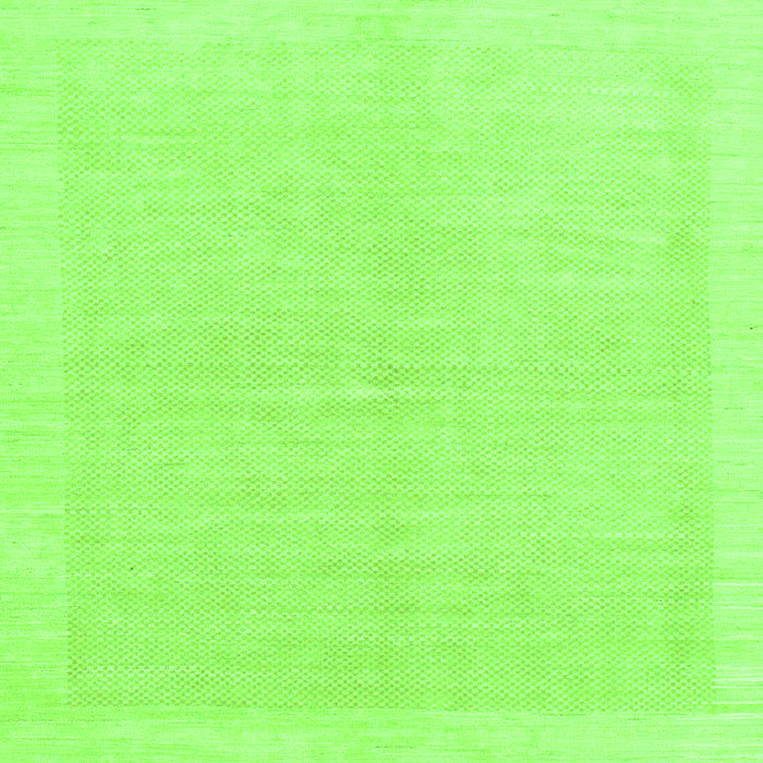 Square Machine Washable Solid Green Modern Area Rugs, wshabs1559grn