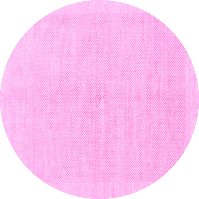 Round Solid Pink Modern Rug, abs1559pnk