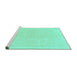 Sideview of Machine Washable Solid Turquoise Modern Area Rugs, wshabs1559turq