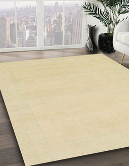 Abstract Brown Gold Solid Rug in Family Room, abs155