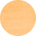 Round Machine Washable Solid Orange Modern Area Rugs, wshabs155org