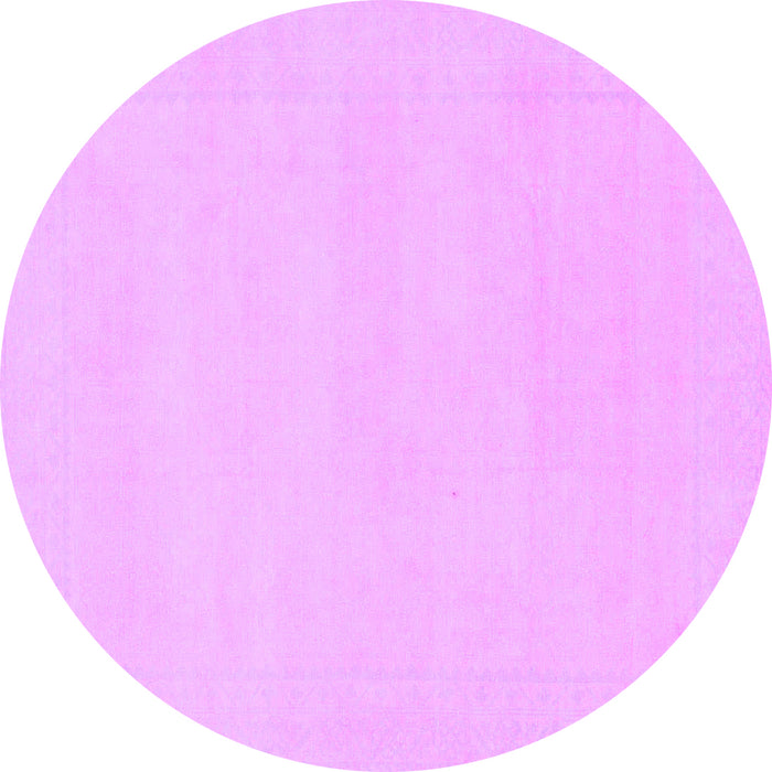 Round Solid Purple Modern Rug, abs155pur