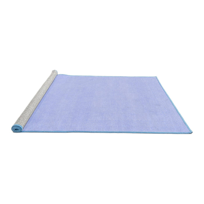 Sideview of Machine Washable Solid Blue Modern Rug, wshabs155blu