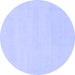 Round Solid Blue Modern Rug, abs155blu