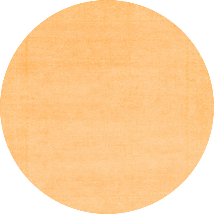 Round Solid Orange Modern Rug, abs155org