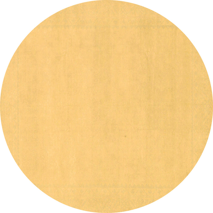 Round Machine Washable Solid Brown Modern Rug, wshabs155brn