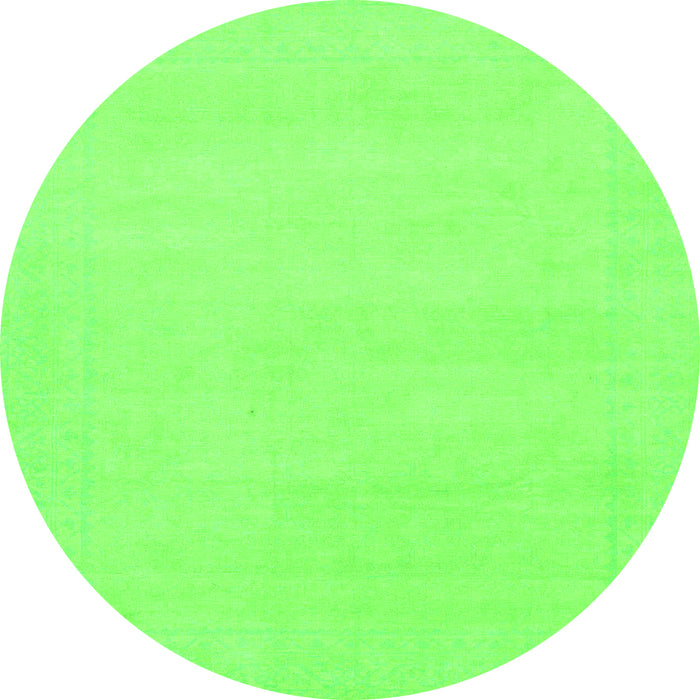 Round Solid Green Modern Rug, abs155grn