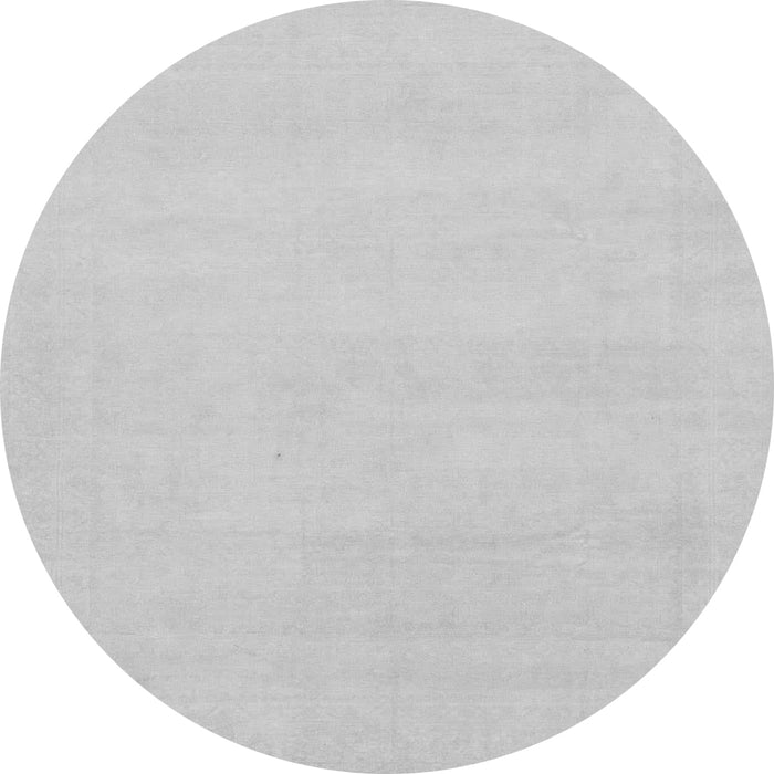 Round Machine Washable Solid Gray Modern Rug, wshabs155gry