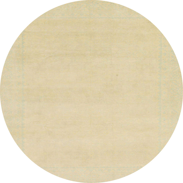 Round Machine Washable Abstract Brown Gold Rug, wshabs155