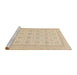 Sideview of Machine Washable Abstract Brown Sugar Brown Rug, wshabs156