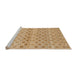 Sideview of Machine Washable Abstract Chocolate Brown Rug, wshabs1560