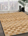 Machine Washable Abstract Chocolate Brown Rug in a Family Room, wshabs1560