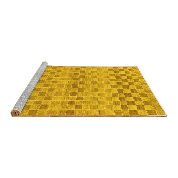 Sideview of Machine Washable Solid Yellow Modern Rug, wshabs1560yw