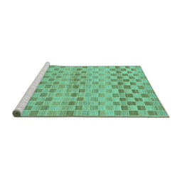 Sideview of Machine Washable Solid Turquoise Modern Area Rugs, wshabs1560turq