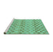 Sideview of Machine Washable Solid Turquoise Modern Area Rugs, wshabs1560turq