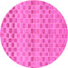 Round Solid Pink Modern Rug, abs1560pnk