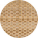 Round Machine Washable Abstract Chocolate Brown Rug, wshabs1560