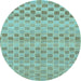 Round Solid Light Blue Modern Rug, abs1560lblu