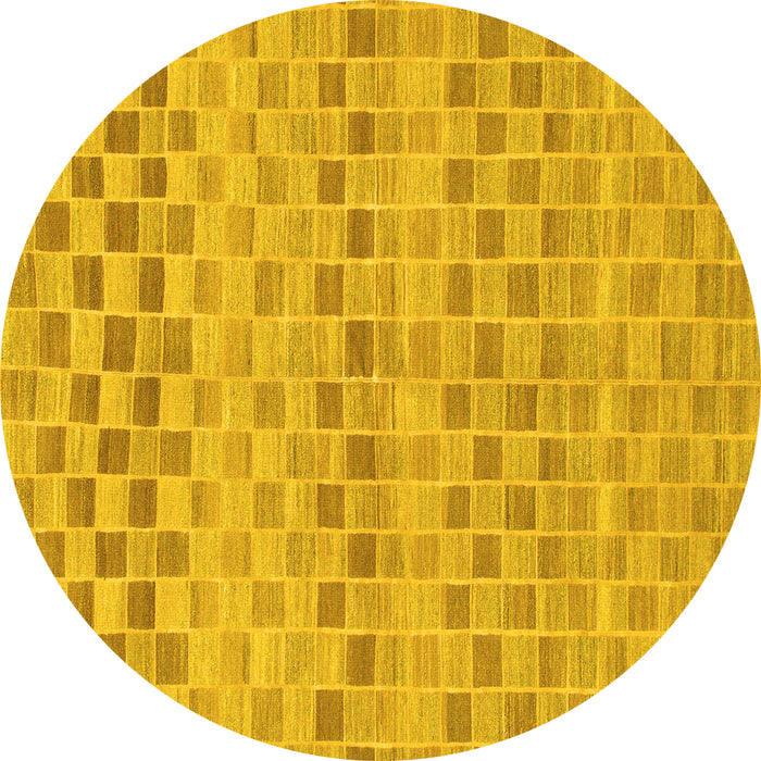 Round Solid Yellow Modern Rug, abs1560yw