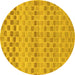 Round Solid Yellow Modern Rug, abs1560yw