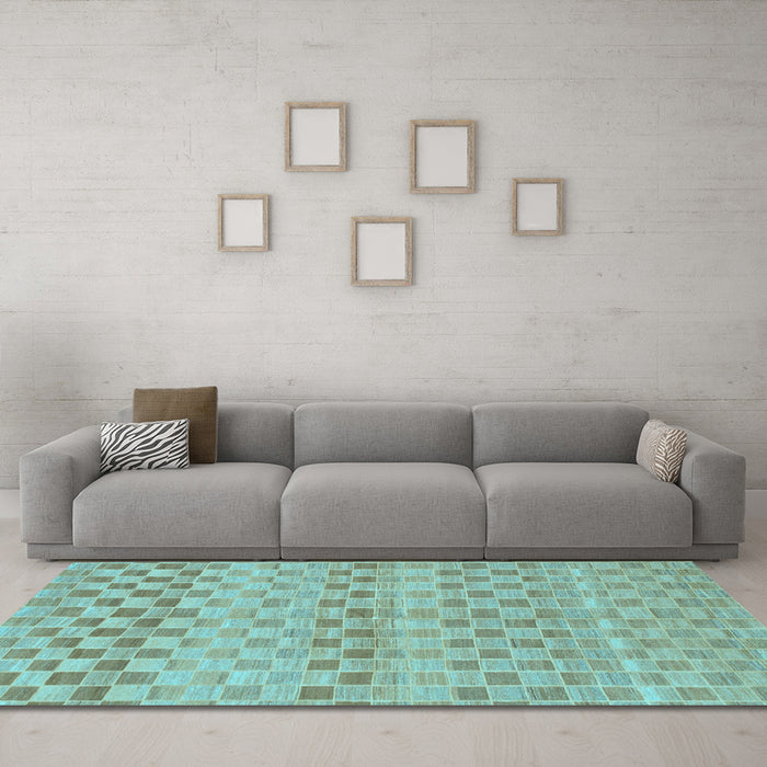 Machine Washable Solid Light Blue Modern Rug in a Living Room, wshabs1560lblu