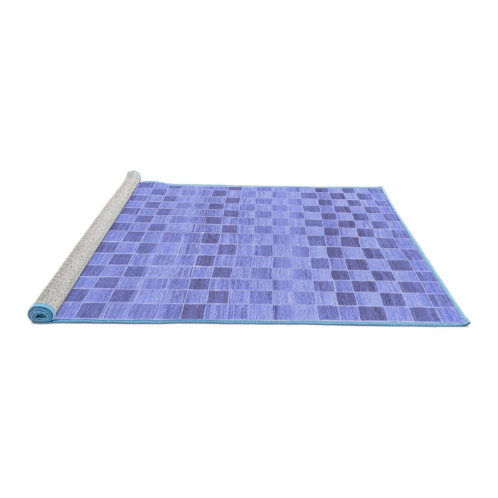 Sideview of Machine Washable Solid Blue Modern Rug, wshabs1560blu