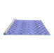 Sideview of Machine Washable Solid Blue Modern Rug, wshabs1560blu