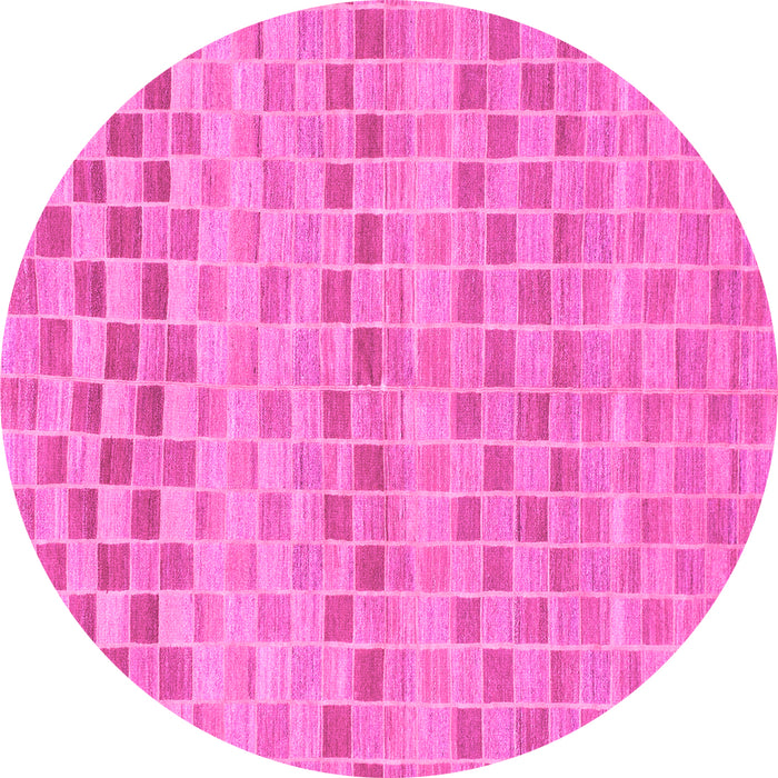 Round Machine Washable Solid Pink Modern Rug, wshabs1560pnk
