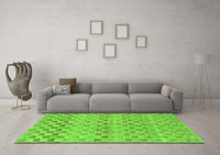 Machine Washable Solid Green Modern Rug, wshabs1560grn