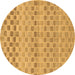 Round Machine Washable Solid Brown Modern Rug, wshabs1560brn