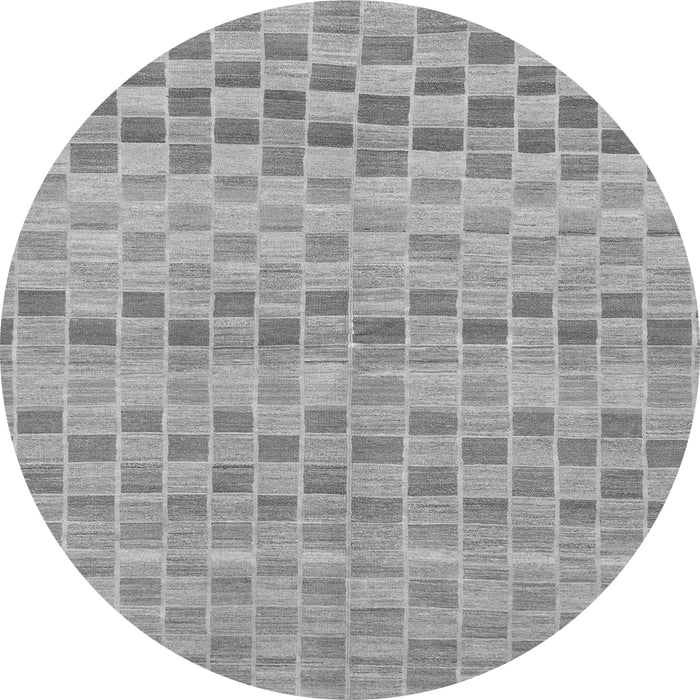 Round Machine Washable Solid Gray Modern Rug, wshabs1560gry