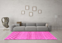 Machine Washable Solid Pink Modern Rug, wshabs1560pnk