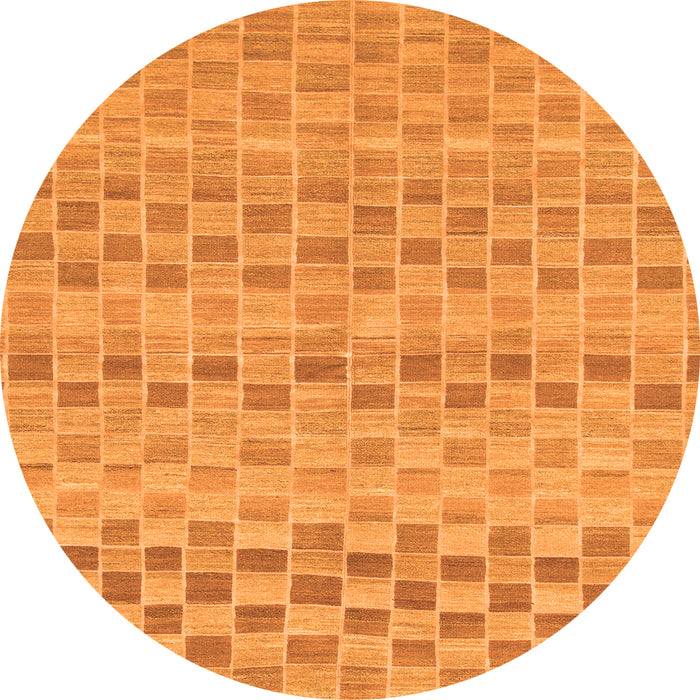 Round Machine Washable Solid Orange Modern Area Rugs, wshabs1560org