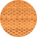 Round Machine Washable Solid Orange Modern Area Rugs, wshabs1560org