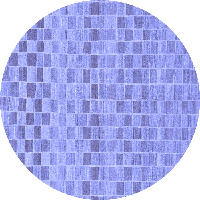 Round Machine Washable Solid Blue Modern Rug, wshabs1560blu