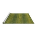 Sideview of Machine Washable Abstract Army Green Rug, wshabs1561