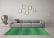 Machine Washable Abstract Turquoise Modern Area Rugs in a Living Room,, wshabs1561turq