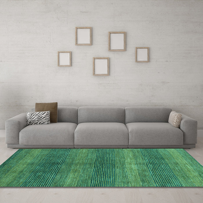 Machine Washable Abstract Light Blue Modern Rug in a Living Room, wshabs1561lblu