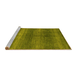 Sideview of Machine Washable Abstract Yellow Modern Rug, wshabs1561yw