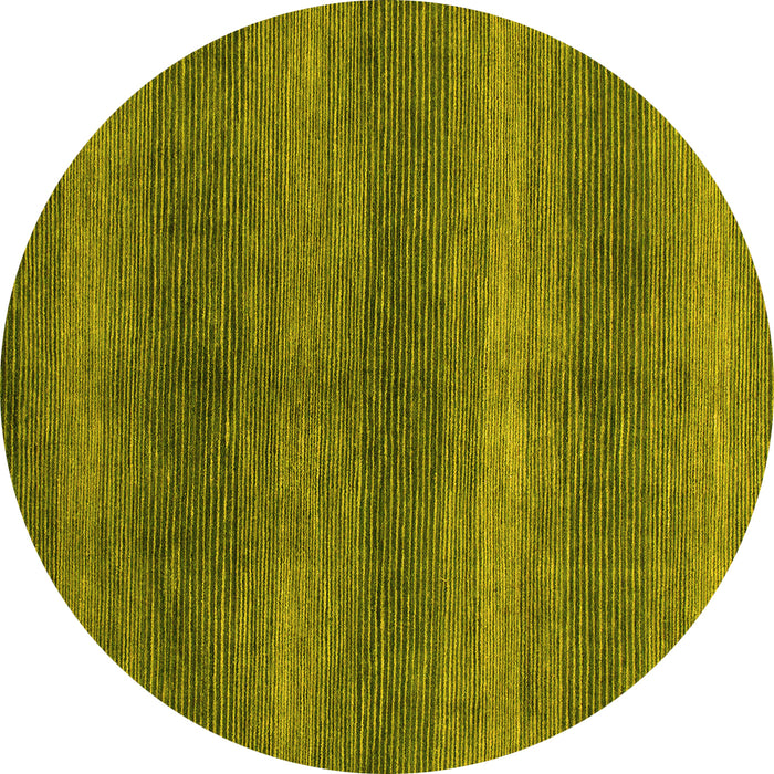Round Abstract Yellow Modern Rug, abs1561yw