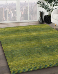 Abstract Army Green Modern Rug, abs1561