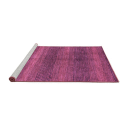 Sideview of Machine Washable Abstract Pink Modern Rug, wshabs1561pnk