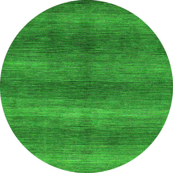 Round Machine Washable Abstract Green Modern Area Rugs, wshabs1561grn