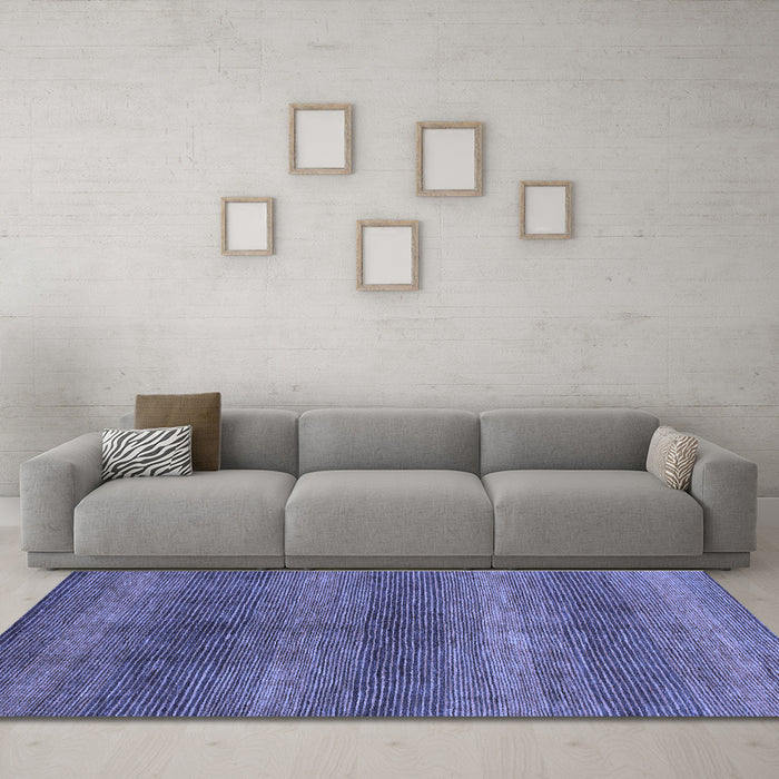 Machine Washable Abstract Blue Modern Rug in a Living Room, wshabs1561blu