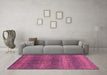 Machine Washable Abstract Pink Modern Rug in a Living Room, wshabs1561pnk