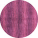 Round Machine Washable Abstract Pink Modern Rug, wshabs1561pnk