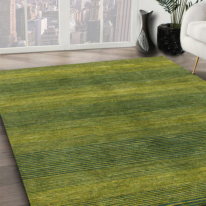 Machine Washable Abstract Army Green Rug in a Family Room, wshabs1561