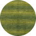 Round Abstract Army Green Modern Rug, abs1561